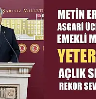 Metin Ergun: Asgari Ücret ve Emekli Maaşı Yetersiz, Açlık Sınırı Rekor Seviyede