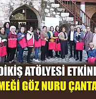 Milas dikiş atölyesi etkinliğinde el emeği göz nuru çantalar