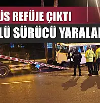Minibüs refüje çıktı: Alkollü sürücü yaralandı