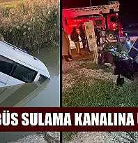 Minibüs sulama kanalına uçtu