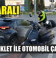 Motosiklet ile otomobil çarpıştı: 2 yaralı