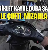 Motosiklet kaydı, duba şaşırttı: Sinirle çıktı, mizahla bitti