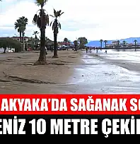 Muğla Akyaka'da sağanak sonrası deniz 10 metre çekildi