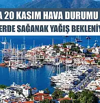 Muğla'da 20 Kasım Hava Durumu: Bazı İlçelerde Sağanak Yağış Bekleniyor