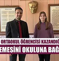Muğla'da ortaokul öğrencisi kazandığı bursun ilk ödemesini okuluna bağışladı