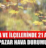 Muğla ve İlçelerinde 21 Aralık Pazar Hava Durumu