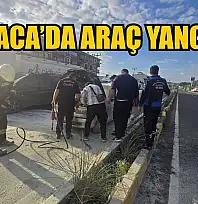 Ortaca'da araç yangını