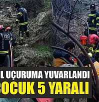 Otomobil uçuruma yuvarlandı: 2'si çocuk 5 yaralı