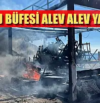 Plaj büfesi alev alev yandı