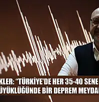 Prof. Dr. Bekler: 'Türkiye'de her 35-40 sene aralığında 7 ve üzeri büyüklüğünde bir deprem meydana geliyor'