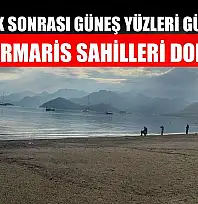Sağanak sonrası güneş yüzleri güldürdü, Marmaris sahilleri doldu