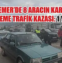 Seydikemer'de 8 aracın karıştığı zincirleme trafik kazası: 1 yaralı