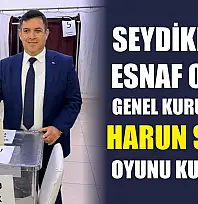 Seydikemer Esnaf Odası Genel Kurulu'nda Harun Sağır oyunu kullandı