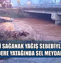 Şiddetli sağanak yağış sebebiyle Ula'da dere yatağında sel meydana geldi