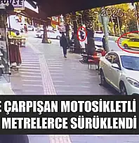 Taksi ile çarpışan motosikletli gençler metrelerce sürüklendi