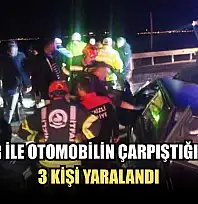 Traktör ile otomobilin çarpıştığı kazada 3 kişi yaralandı