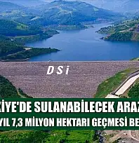 Türkiye'de sulanabilecek arazinin gelecek yıl 7,3 milyon hektarı geçmesi bekleniyor