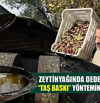 Zeytinyağında dededen kalma 'taş baskı' yöntemini yaşatıyor