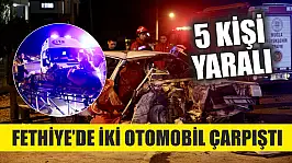 Fethiye'de iki otomobilin çarpıştığı kazada 5 kişi yaralandı