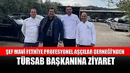 Şef Mavi Fethiye Profesyonel Aşçılar Derneği'nden TÜRSAB Başkanına Ziyaret