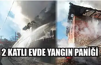 2 katlı evde yangın paniği