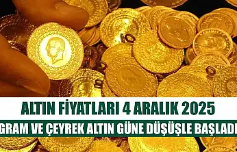 Altın Fiyatları 4 Aralık 2025: Gram ve Çeyrek Altın Güne Düşüşle Başladı