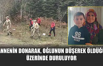 Annenin donarak, oğlunun düşerek öldüğü üzerinde duruluyor