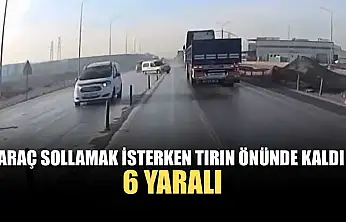 Araç sollamak isterken tırın önünde kaldı: 6 yaralı