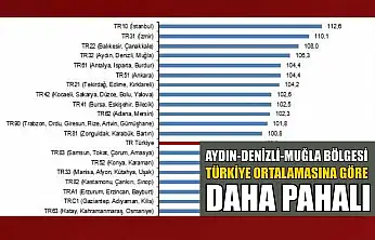 Aydın-Denizli-Muğla Bölgesi, Türkiye ortalamasına göre daha pahalı