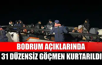 Bodrum açıklarında 31 düzensiz göçmen kurtarıldı