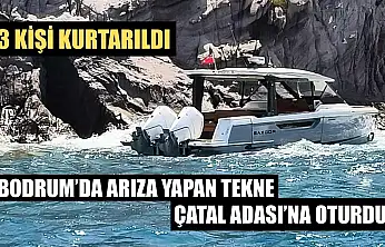 Bodrum'da arıza yapan tekne Çatal Adası'na oturdu, 3 kişi kurtarıldı