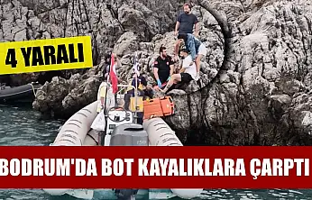 Bodrum'da bot kayalıklara çarptı: 4 yaralı