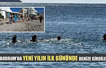 Bodrum'da yeni yılın ilk gününde denize girdiler