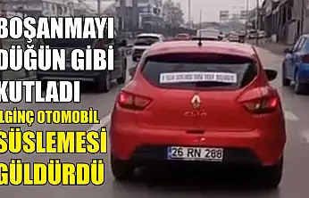 Boşanmayı düğün gibi kutladı: İlginç otomobil süslemesi güldürdü