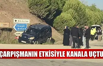 Çarpışmanın etkisiyle kanala uçtu