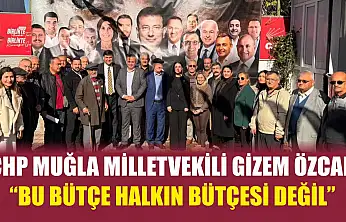 CHP Muğla Milletvekili Gizem Özcan: 'Bu bütçe halkın bütçesi değil'