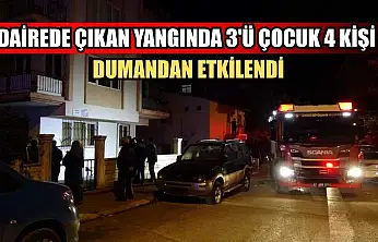 Dairede çıkan yangında 3'ü çocuk 4 kişi dumandan etkilendi