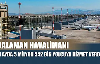 Dalaman havalimanı 11 ayda 5 milyon 542 bin yolcuya hizmet verdi