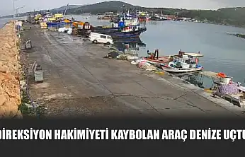 Direksiyon hakimiyeti kaybolan araç denize uçtu