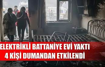 Elektrikli battaniye evi yaktı: 4 kişi dumandan etkilendi