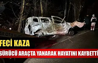 Feci kaza: Sürücü araçta yanarak hayatını kaybetti
