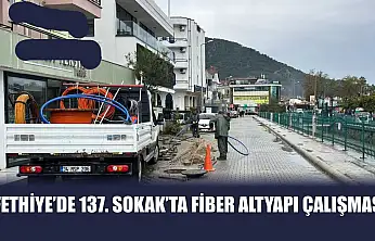 Fethiye'de 137. Sokak'ta fiber altyapı çalışması