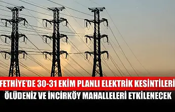 Fethiye'de 30-31 Ekim Planlı Elektrik Kesintileri: Ölüdeniz ve İncirköy Mahalleleri Etkilenecek