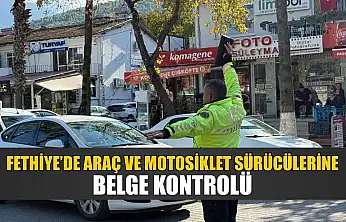 Fethiye'de araç ve motosiklet sürücülerine belge kontrolü