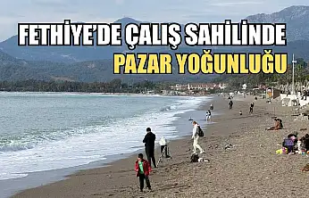 Fethiye'de Çalış Sahilinde Pazar Yoğunluğu