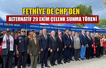 Fethiye'de CHP'den Alternatif 29 Ekim Çelenk Sunma Töreni