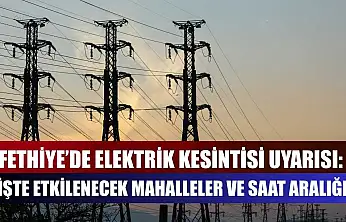 Fethiye'de Elektrik Kesintisi Uyarısı: İşte Etkilenecek Mahalleler ve Saat Aralığı