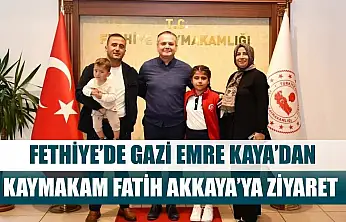 Fethiye'de Gazi Emre Kaya'dan Kaymakam Fatih Akkaya'ya Ziyaret