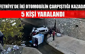 Fethiye'de iki otomobilin çarpıştığı kazada 5 kişi yaralandı