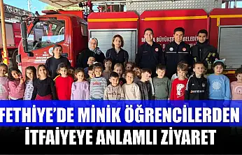 Fethiye'de minik öğrencilerden itfaiyeye anlamlı ziyaret